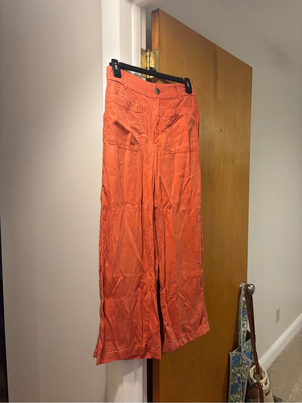 Wide-Leg Orange Women's Pants
